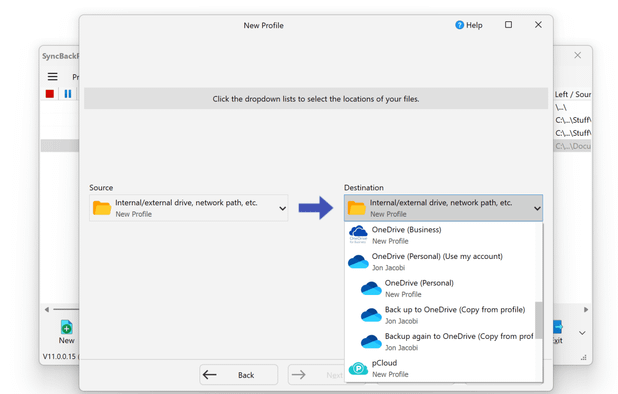 SyncBack screenshot 1