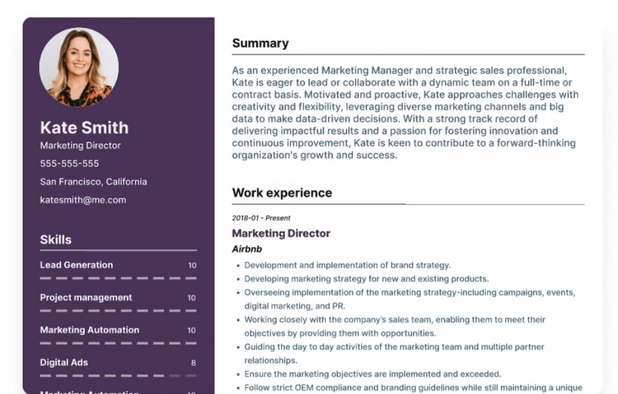 VisualCV screenshot 1